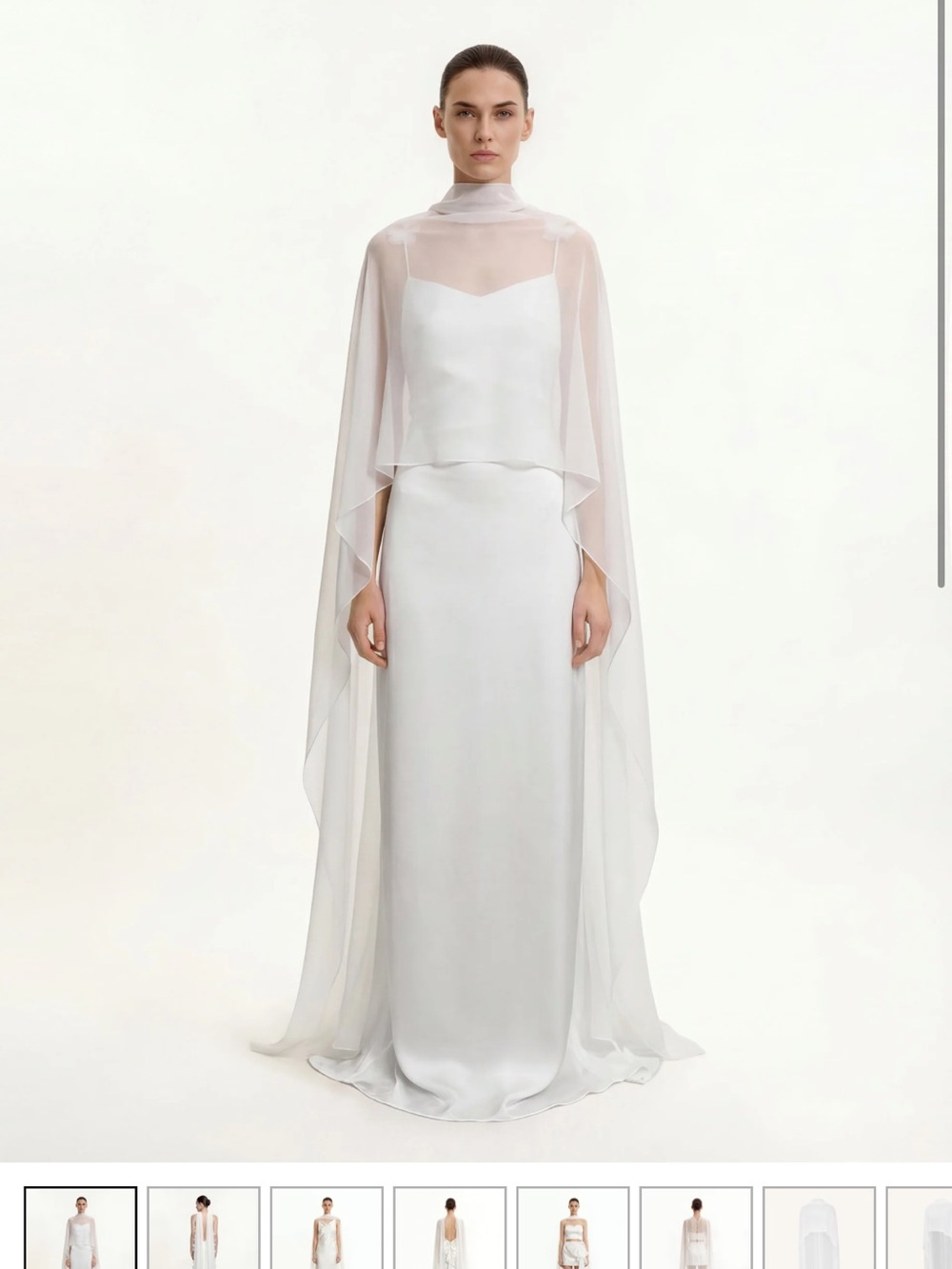 JW PEI White Sheer Cape
